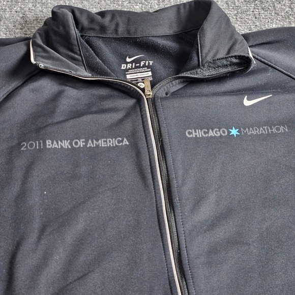 Chicago Marathon 2011 XL Black Nike Dri Fit Jacket Active Running Performance - Picture 3 of 8
